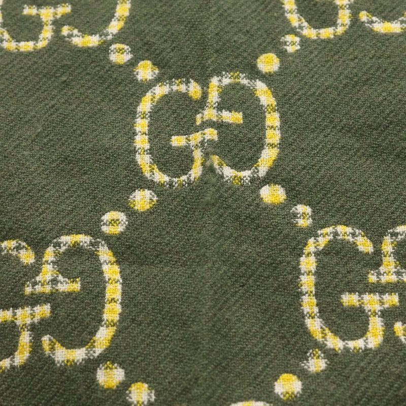Gucci Check GG Wool Scarf Green
