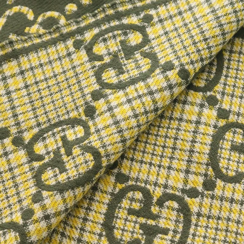Gucci Check GG Wool Scarf Green