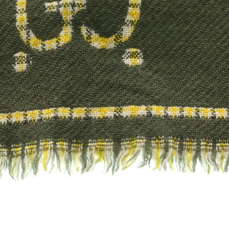 Gucci Check GG Wool Scarf Green