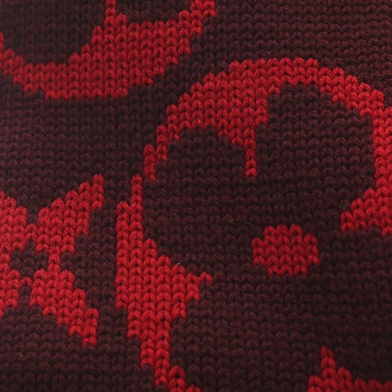 Louis Vuitton Echarpe Grand Floor Monogram Wool Fringe Scarf Red