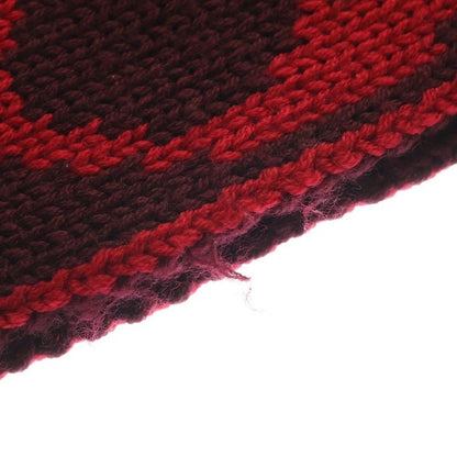 Louis Vuitton Echarpe Grand Floor Monogram Wool Fringe Scarf Red