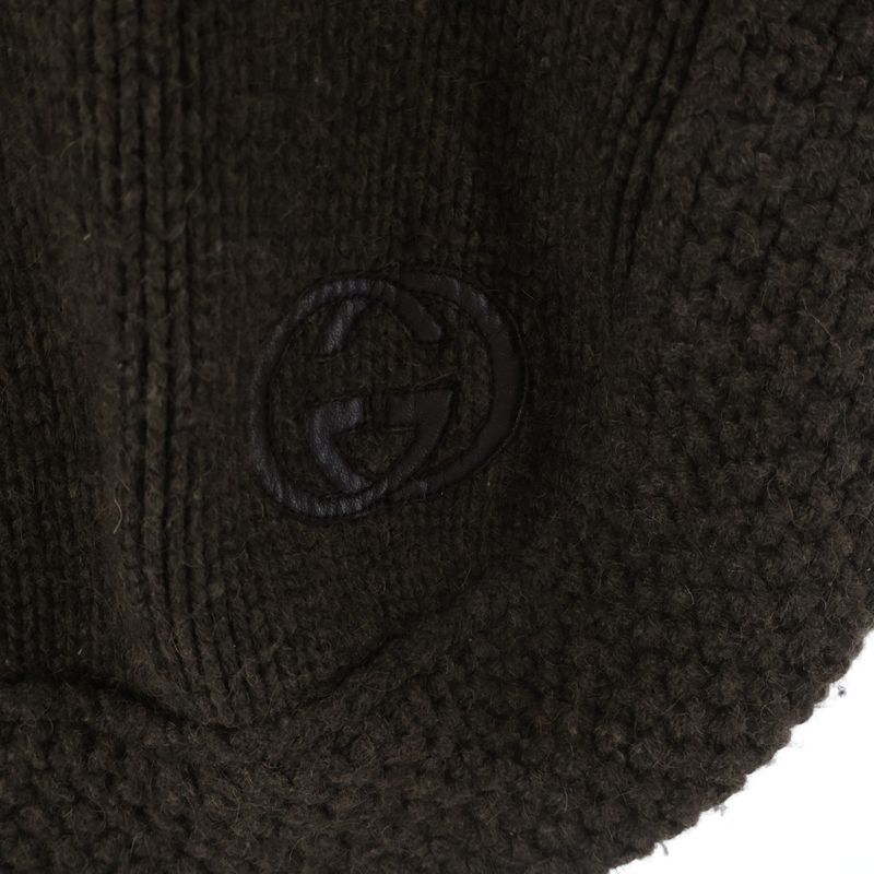 Gucci Interlocking Knit Poncho Brown Flat