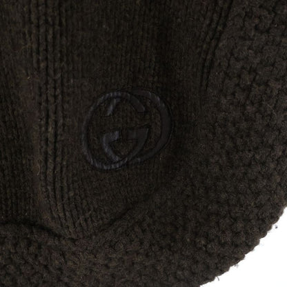 Gucci Interlocking Knit Poncho Brown Flat