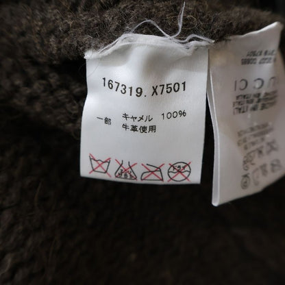 Gucci Interlocking Knit Poncho Brown Flat