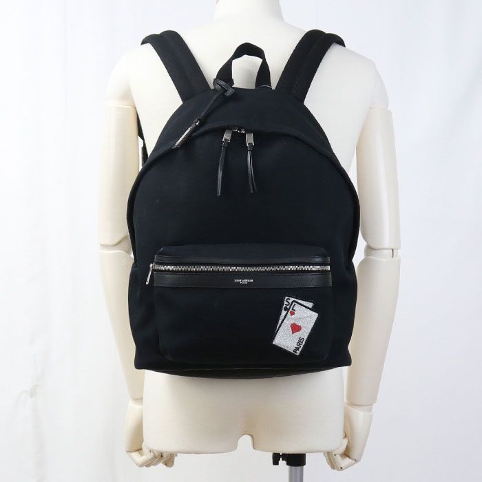 Saint Laurent Backpack Canvas Black