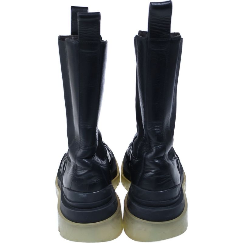 Bottega Veneta Tire Boots Leather Side Gore Long Black