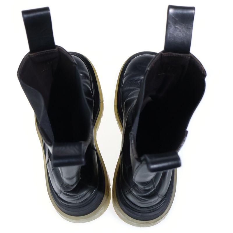 Bottega Veneta Tire Boots Leather Side Gore Long Black
