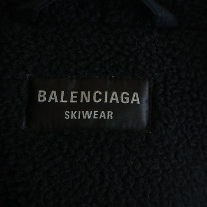 Balenciaga Ski Zip Up Hooded Teddy Jacket Gray Khaki White