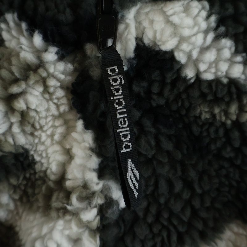 Balenciaga Ski Zip Up Hooded Teddy Jacket Gray Khaki White