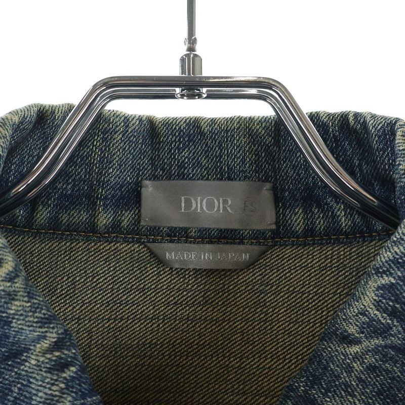 Dior Plain Logo Denim Jacket Indigo Blue