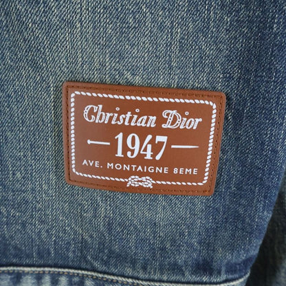 Dior Plain Logo Denim Jacket Indigo Blue