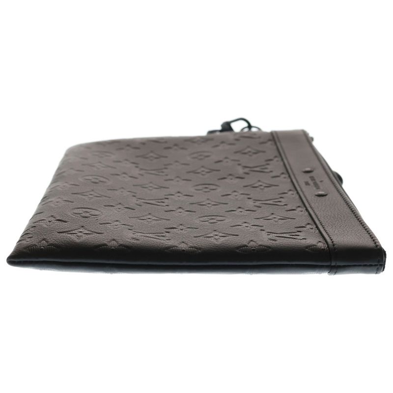 Louis Vuitton Monogram Shadow Pochette to Go Clutch Case Pouch