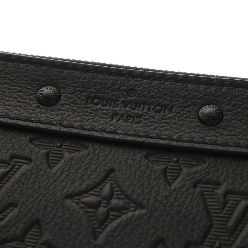 Louis Vuitton Monogram Shadow Pochette to Go Clutch Case Pouch