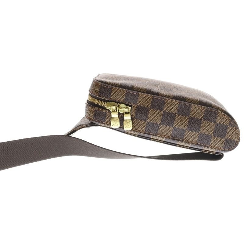 Louis Vuitton Damier Geronimos Shoulder Bag Brown Leather
