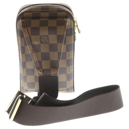 Louis Vuitton Damier Geronimos Shoulder Bag Brown Leather