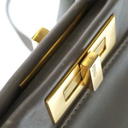 Fendi Peekaboo 2-Way Shoulder Bag Light Blue Leather Gold