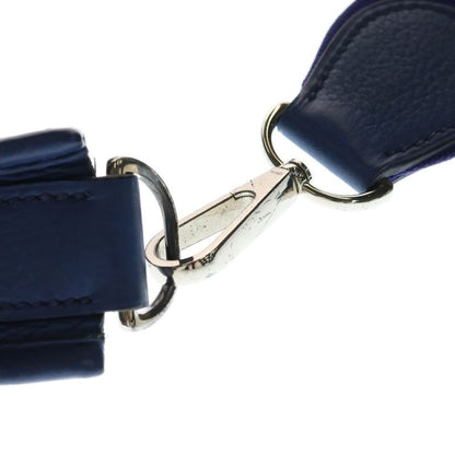 Hermes Evelyne PM Taurillon Clemence Shoulder Bag Blue Leather