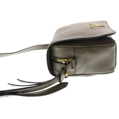 Prada Vitello Phoenix Shoulder Bag Leather Grey Gold Greige