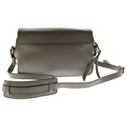 Prada Vitello Phoenix Shoulder Bag Leather Grey Gold Greige