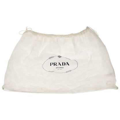 Prada Vitello Phoenix Shoulder Bag Leather Grey Gold Greige