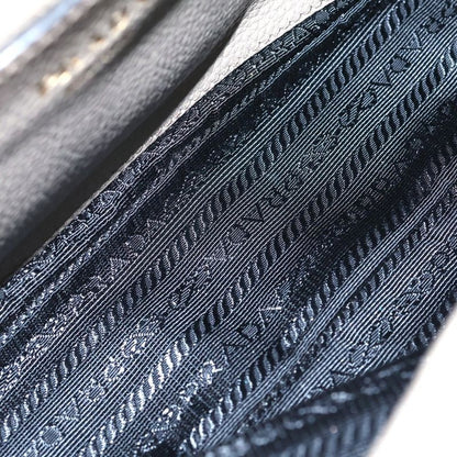 Prada Vitello Phoenix Shoulder Bag Leather Grey Gold Greige