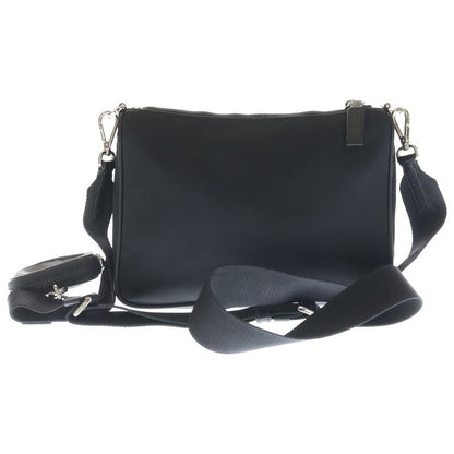 Prada Triangle Logo Shoulder Bag Black Tessuto Silver