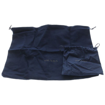 Prada Triangle Logo Shoulder Bag Black Tessuto Silver
