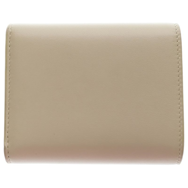 Saint Laurent Paris Cassandra Compact Wallet Trifold Coin Case Ivory