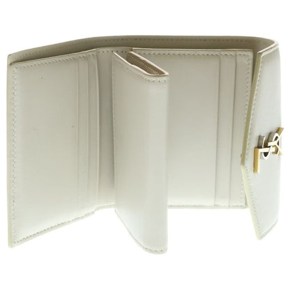 Saint Laurent Paris Cassandra Compact Wallet Trifold Coin Case Ivory