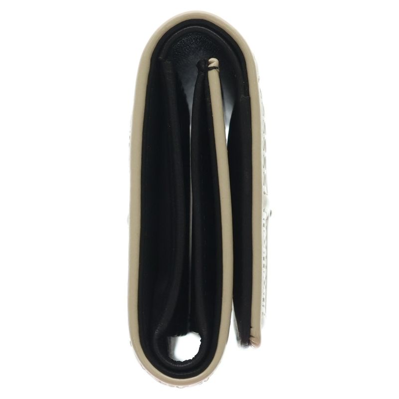 Dior Diorama Leather Trifold Wallet Compact White