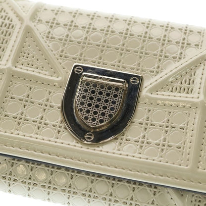 Dior Diorama Leather Trifold Wallet Compact White