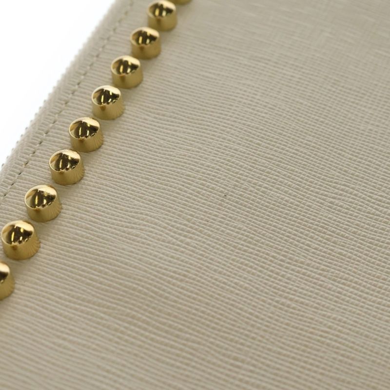 Fendi Punkarlito Charm Studded Clutch White