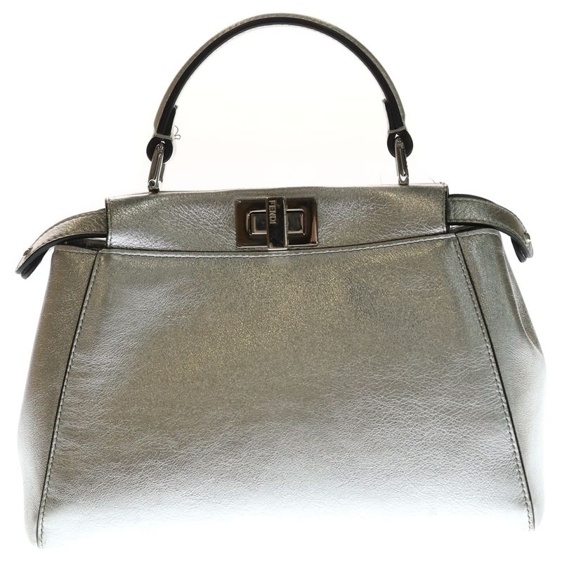 Fendi Peekaboo Mini 2-Way Bag Silver
