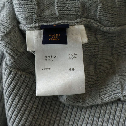 Louis Vuitton Leather Patch Logo Damier Jacquard Zip Up Driver's Knit Jacket
