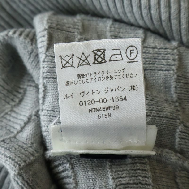 Louis Vuitton Leather Patch Logo Damier Jacquard Zip Up Driver's Knit Jacket