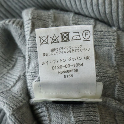 Louis Vuitton Leather Patch Logo Damier Jacquard Zip Up Driver's Knit Jacket