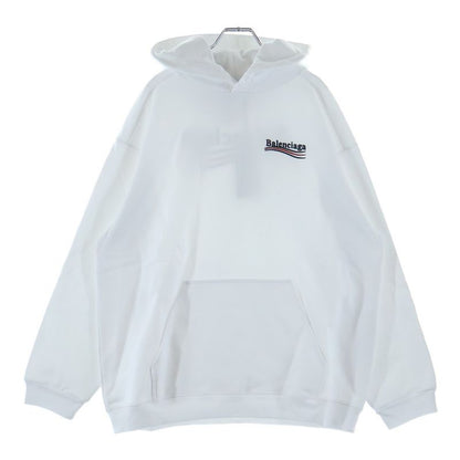 Balenciaga Campaign Logo Embroidery Sweatshirt Pullover Hoodie White Sweater