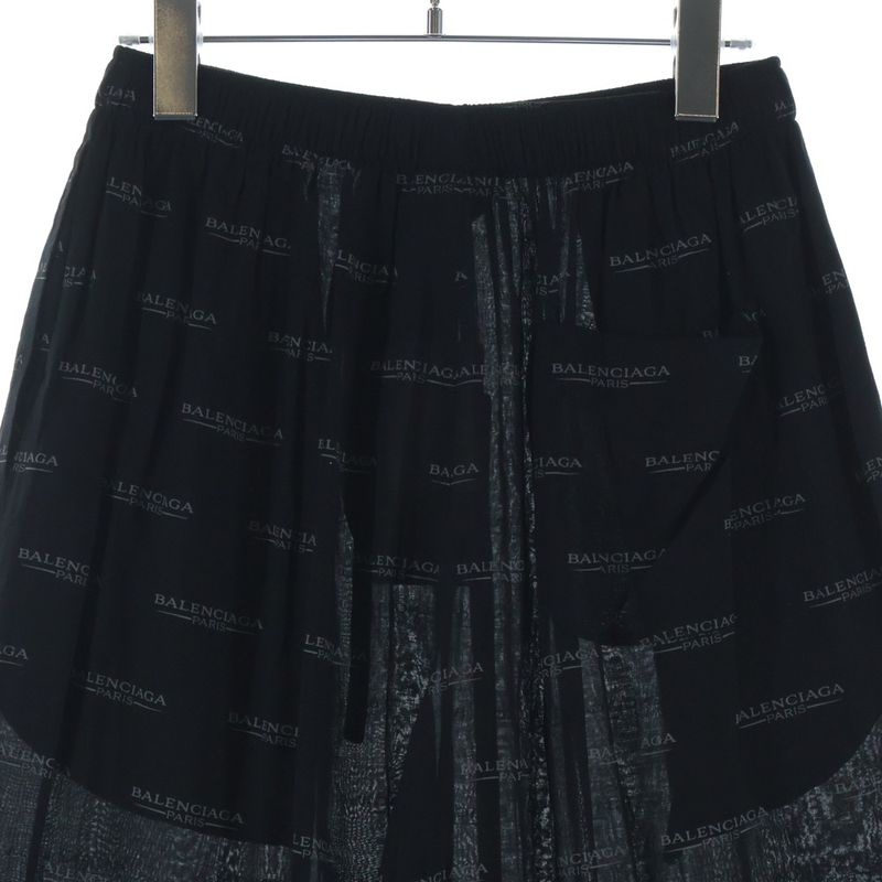 Balenciaga Logo Allover Easy Pants Black
