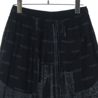 Balenciaga Logo Allover Easy Pants Black