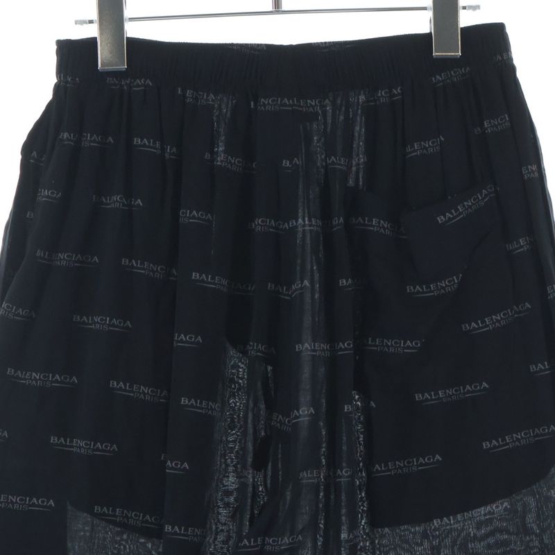 Balenciaga Logo Allover Easy Pants Black