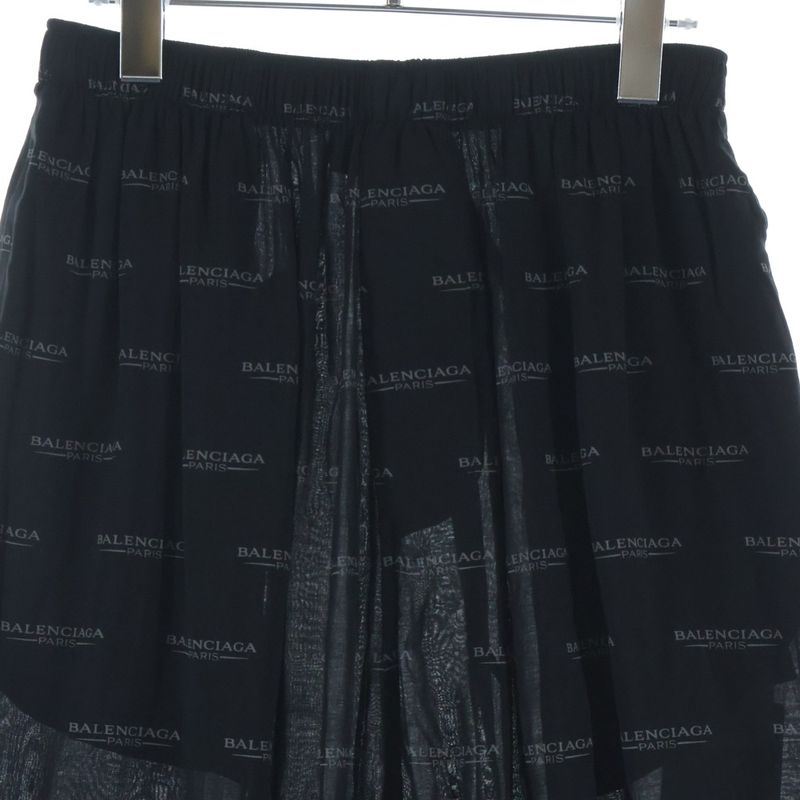 Balenciaga Logo Allover Easy Pants Black