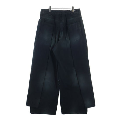 Balenciaga Double Side Wide Denim Pants Black