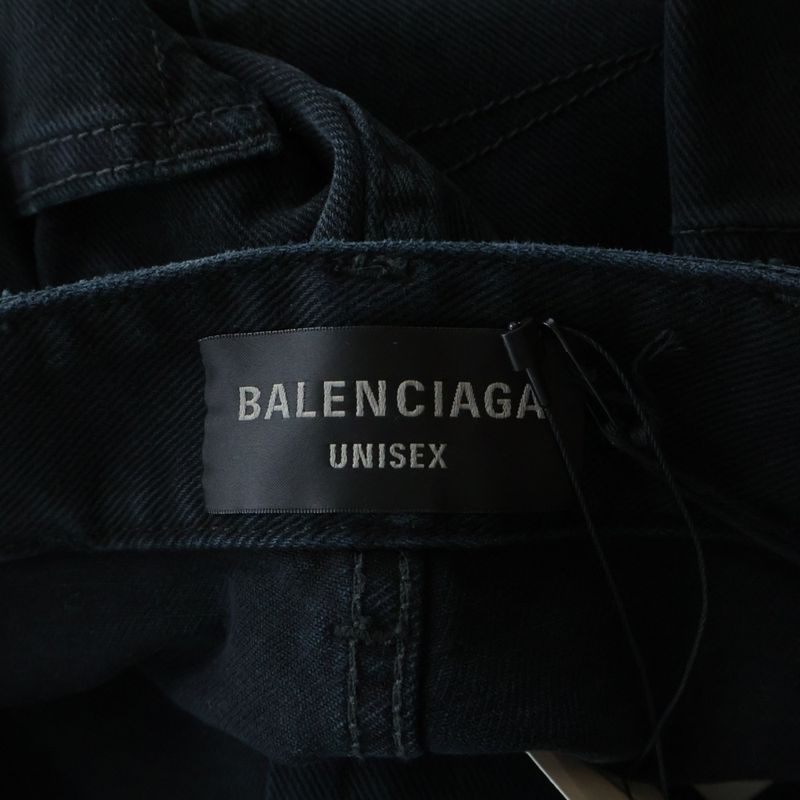 Balenciaga Double Side Wide Denim Pants Black