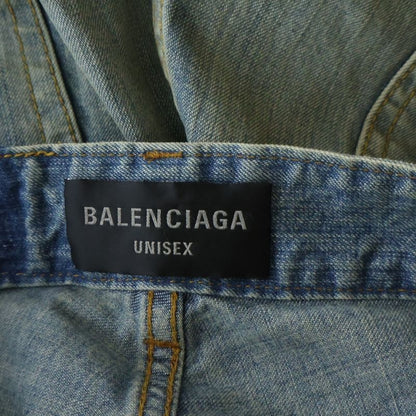 Balenciaga Double Front Wide Leg Jeans Denim Pants Indigo