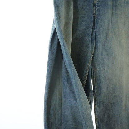 Balenciaga Double Front Wide Leg Jeans Denim Pants Indigo
