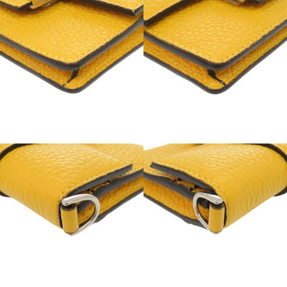 Fendi Micro Flat Baguette Leather Yellow Card Case Wallet