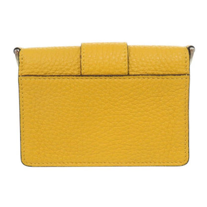 Fendi Micro Flat Baguette Leather Yellow Card Case Wallet