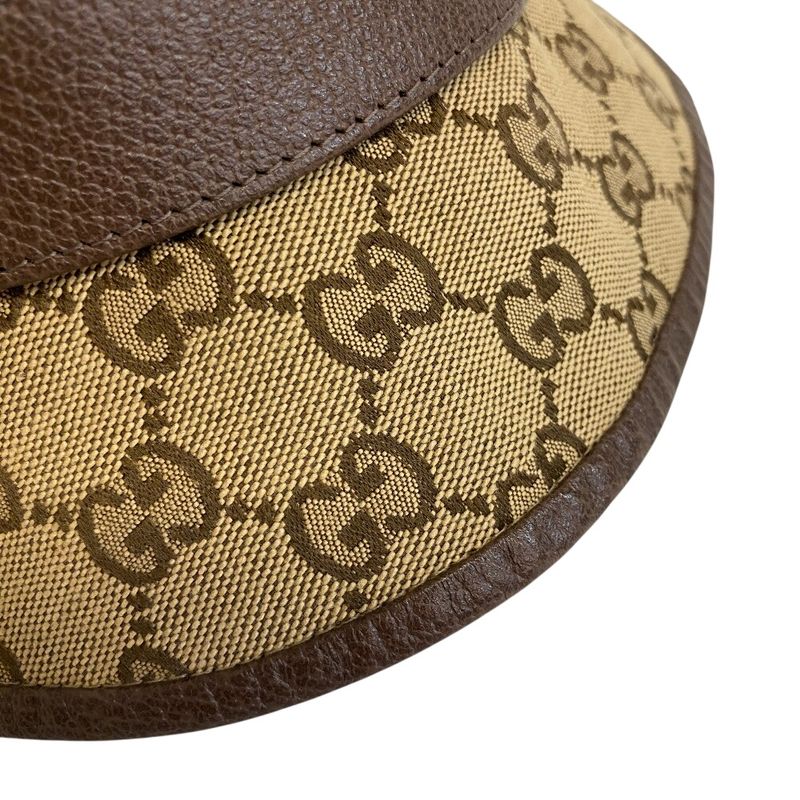 Gucci Bucket Hat GG Canvas Cotton Hat Beige Brown