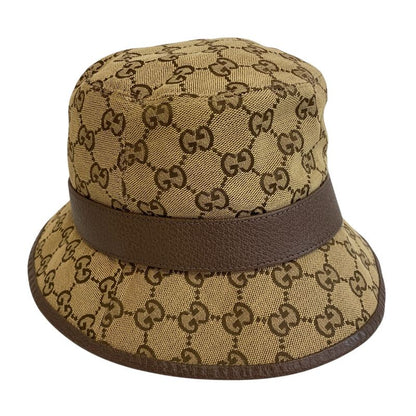 Gucci Bucket Hat GG Canvas Cotton Hat Beige Brown