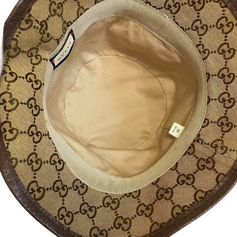 Gucci Bucket Hat GG Canvas Cotton Hat Beige Brown
